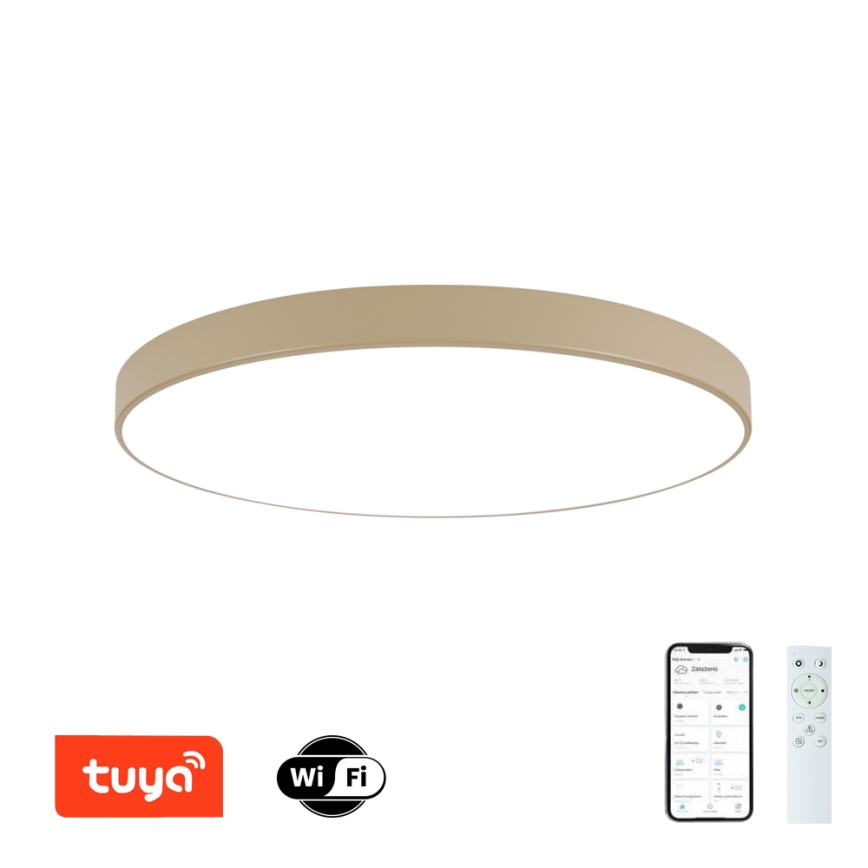 Brilagi - LED димируемо таванно осветително тяло POOL SMART LED/128W/230V 3000-6000K 100 cm бежово Wi-Fi Tuya + дистанционно управление