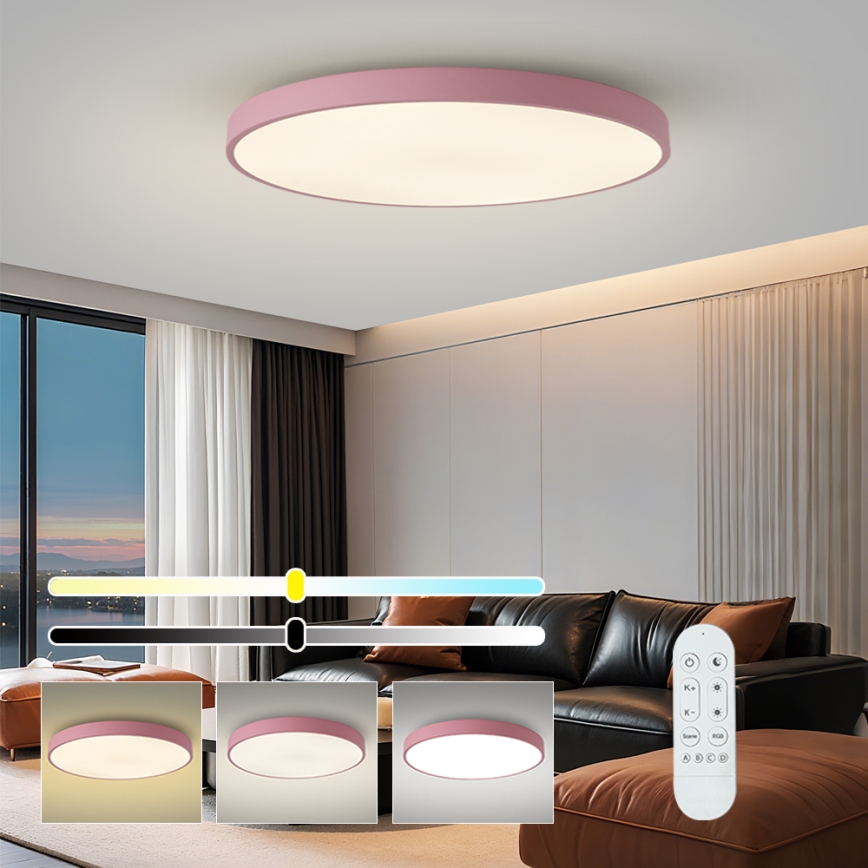 Brilagi - Димируемо LED осветително тяло POOL SMART LED/128W/230V диам. 100 cm 3000-6000K Wi-Fi Tuya + дистанционно управление розово