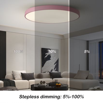 Brilagi - Димируемо LED осветително тяло POOL SMART LED/128W/230V диам. 100 cm 3000-6000K Wi-Fi Tuya + дистанционно управление розово