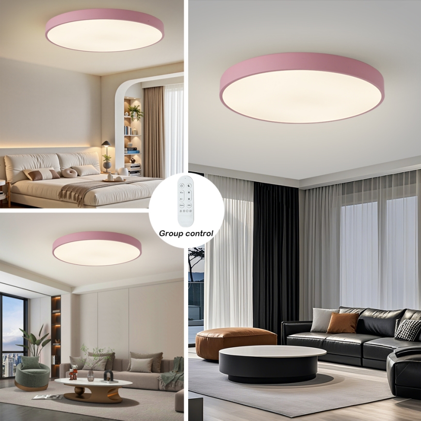 Brilagi - Димируемо LED осветително тяло POOL SMART LED/128W/230V диам. 100 cm 3000-6000K Wi-Fi Tuya + дистанционно управление розово