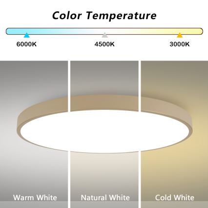 Brilagi - LED димируемо таванно осветително тяло POOL SMART LED/180W/230V 3000-6000K 120 cm бежово Wi-Fi Tuya + дистанционно управление