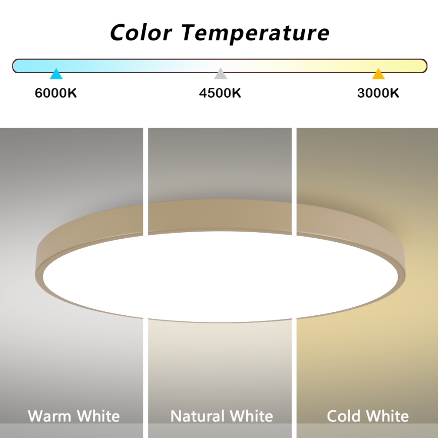 Brilagi - LED димируемо таванно осветително тяло POOL SMART LED/180W/230V 3000-6000K 120 cm бежово Wi-Fi Tuya + дистанционно управление