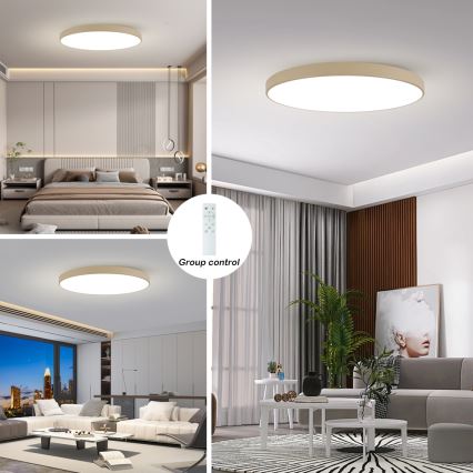 Brilagi - LED димируемо таванно осветително тяло POOL SMART LED/180W/230V 3000-6000K 120 cm бежово Wi-Fi Tuya + дистанционно управление