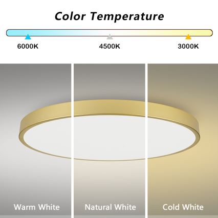 Brilagi - LED димируемо таванно осветително тяло POOL SMART LED/180W/230V 3000-6000K 120 cm златисто Wi-Fi Tuya + дистанционно управление