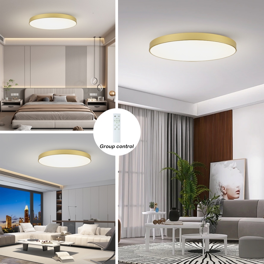Brilagi - LED димируемо таванно осветително тяло POOL SMART LED/180W/230V 3000-6000K 120 cm златисто Wi-Fi Tuya + дистанционно управление