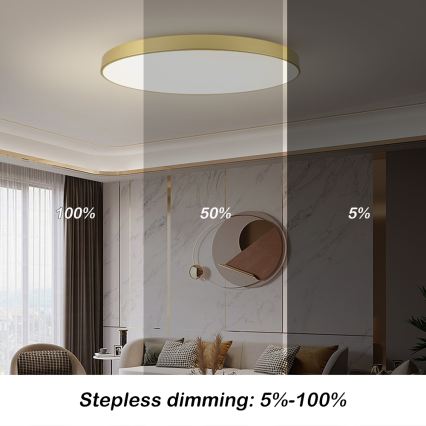 Brilagi - LED димируемо таванно осветително тяло POOL SMART LED/180W/230V 3000-6000K 120 cm златисто Wi-Fi Tuya + дистанционно управление