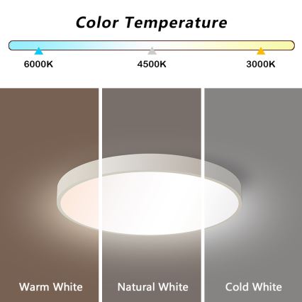 Brilagi - Димируемо LED таванно осветително тяло POOL SMART LED/48W/230V 40 см 3000-6000K Wi-Fi Tuya + дистанционно управление бяло