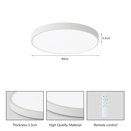 Brilagi - Димируемо LED таванно осветително тяло POOL SMART LED/48W/230V 40 см 3000-6000K Wi-Fi Tuya + дистанционно управление бяло