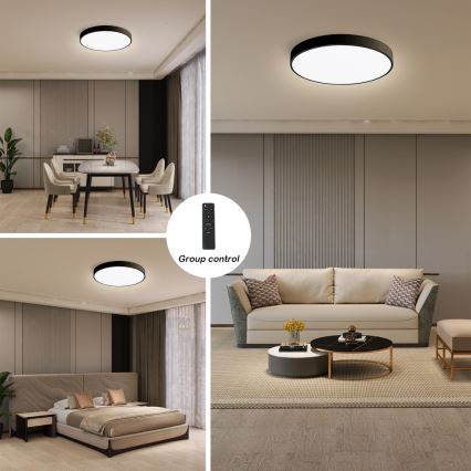 Brilagi - Димируемо LED таванно осветително тяло POOL SMART LED/48W/230V 40 cm 3000-6000K Wi-Fi Tuya + дистанционно управление черно