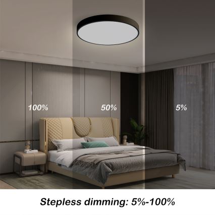 Brilagi - Димируемо LED таванно осветително тяло POOL SMART LED/48W/230V 40 cm 3000-6000K Wi-Fi Tuya + дистанционно управление черно