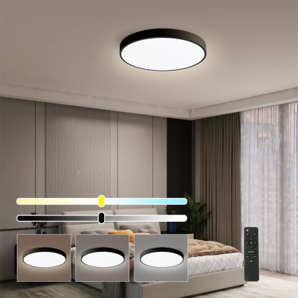 Brilagi - Димируемо LED таванно осветително тяло POOL SMART LED/48W/230V 40 cm 3000-6000K Wi-Fi Tuya + дистанционно управление черно