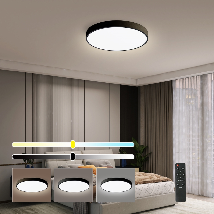 Brilagi - Димируемо LED таванно осветително тяло POOL SMART LED/48W/230V 40 cm 3000-6000K Wi-Fi Tuya + дистанционно управление черно