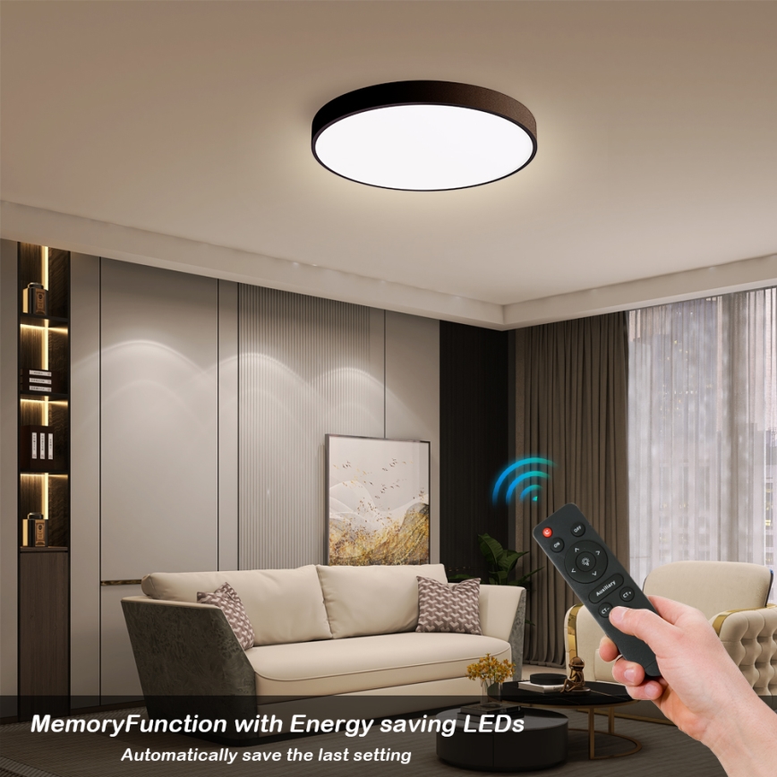 Brilagi - Димируемо LED таванно осветително тяло POOL SMART LED/48W/230V 40 cm 3000-6000K Wi-Fi Tuya + дистанционно управление черно