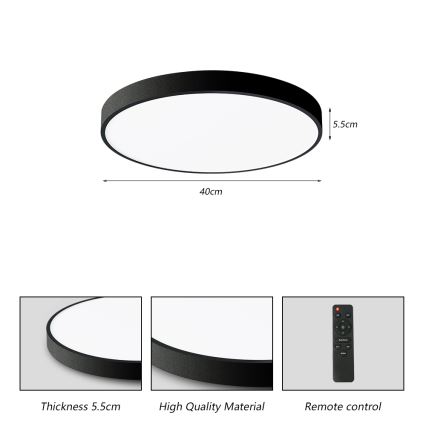 Brilagi - Димируемо LED таванно осветително тяло POOL SMART LED/48W/230V 40 cm 3000-6000K Wi-Fi Tuya + дистанционно управление черно