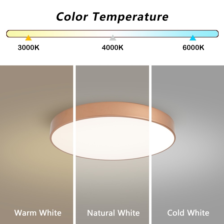 Brilagi - Димируема LED плафониера POOL SMART LED/60W/230V 3000-6000K Ø 50 см Wi-Fi Tuya в бронзов цвят + дистанционно управление