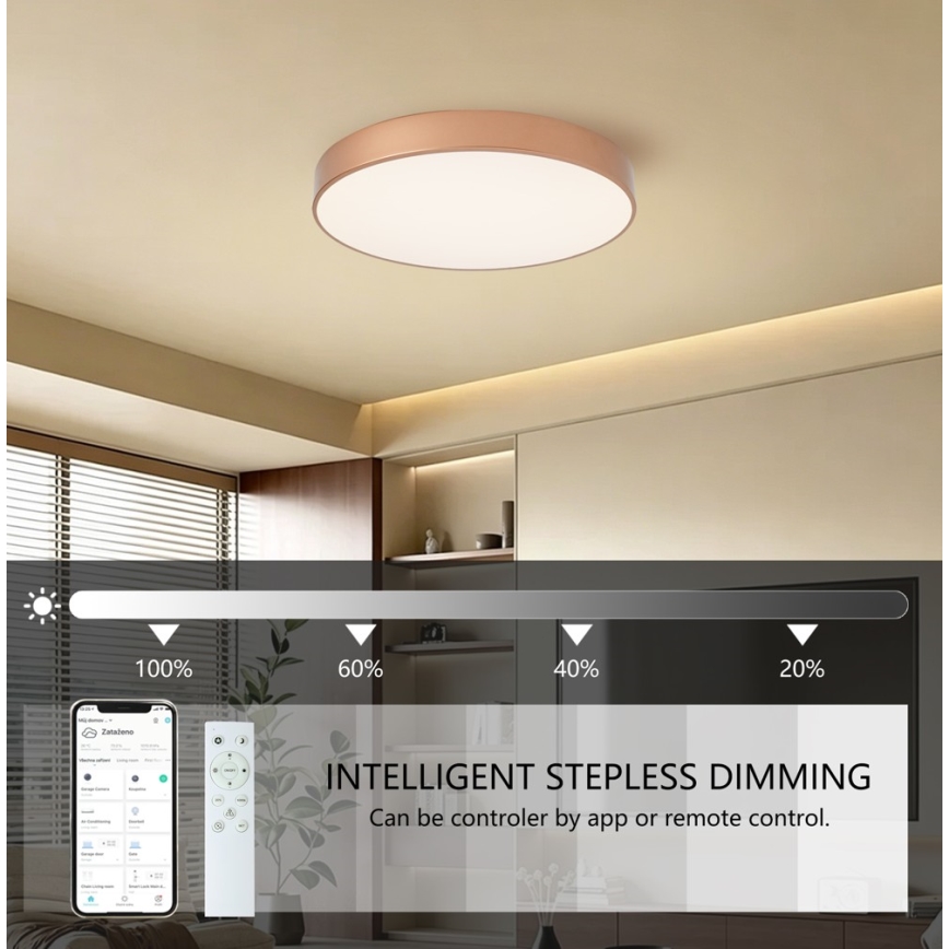 Brilagi - Димируема LED плафониера POOL SMART LED/60W/230V 3000-6000K Ø 50 см Wi-Fi Tuya в бронзов цвят + дистанционно управление