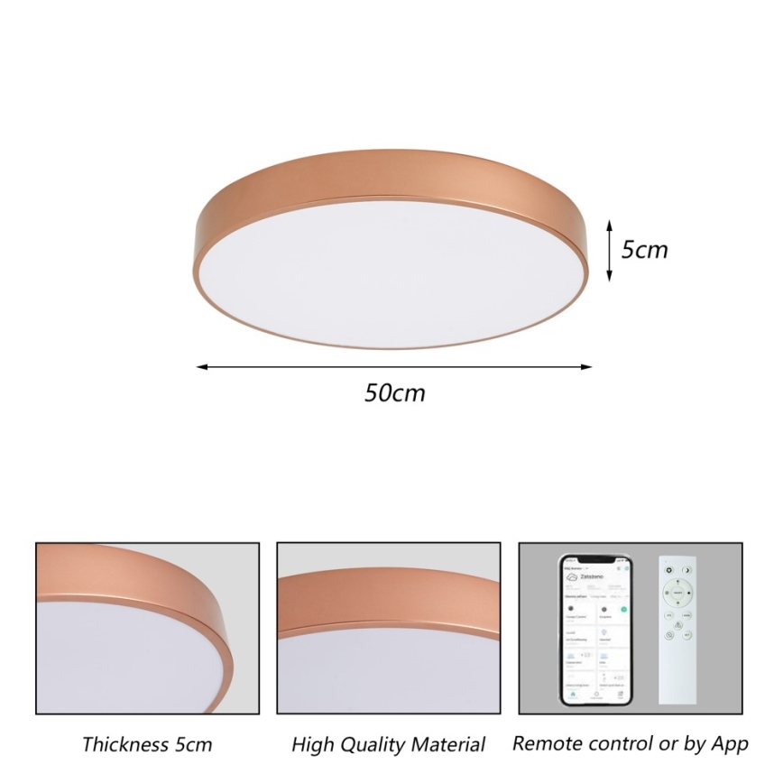 Brilagi - Димируема LED плафониера POOL SMART LED/60W/230V 3000-6000K Ø 50 см Wi-Fi Tuya в бронзов цвят + дистанционно управление