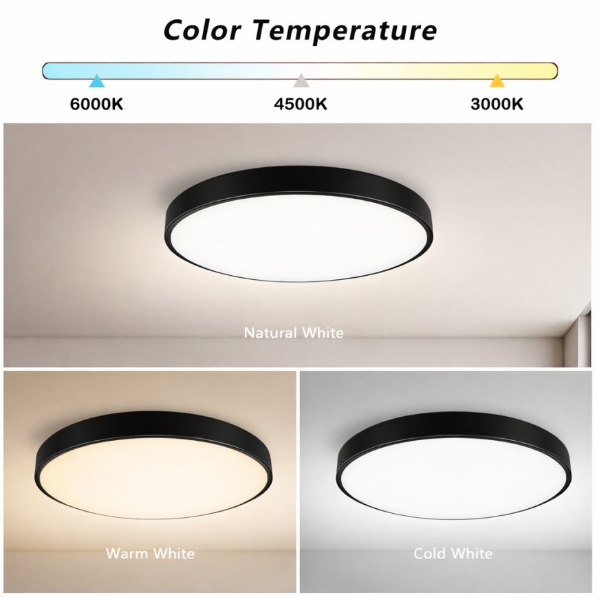 Brilagi - LED регулируемо таванно осветително тяло POOL SMART LED/60W/230V 50 см 3000-6000K Wi-Fi Tuya + дистанционно управление черно