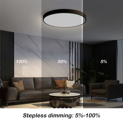 Brilagi - LED регулируемо таванно осветително тяло POOL SMART LED/60W/230V 50 см 3000-6000K Wi-Fi Tuya + дистанционно управление черно