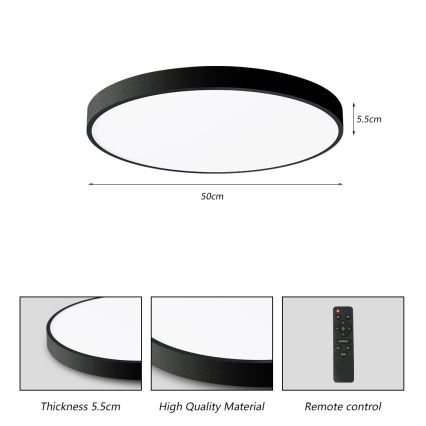 Brilagi - LED регулируемо таванно осветително тяло POOL SMART LED/60W/230V 50 см 3000-6000K Wi-Fi Tuya + дистанционно управление черно