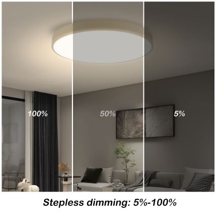 Brilagi - LED димируемо таванно осветително тяло POOL SMART LED/60W/230V 3000-6000K Ø 50 см Wi-Fi Tuya бежово + дистанционно управление