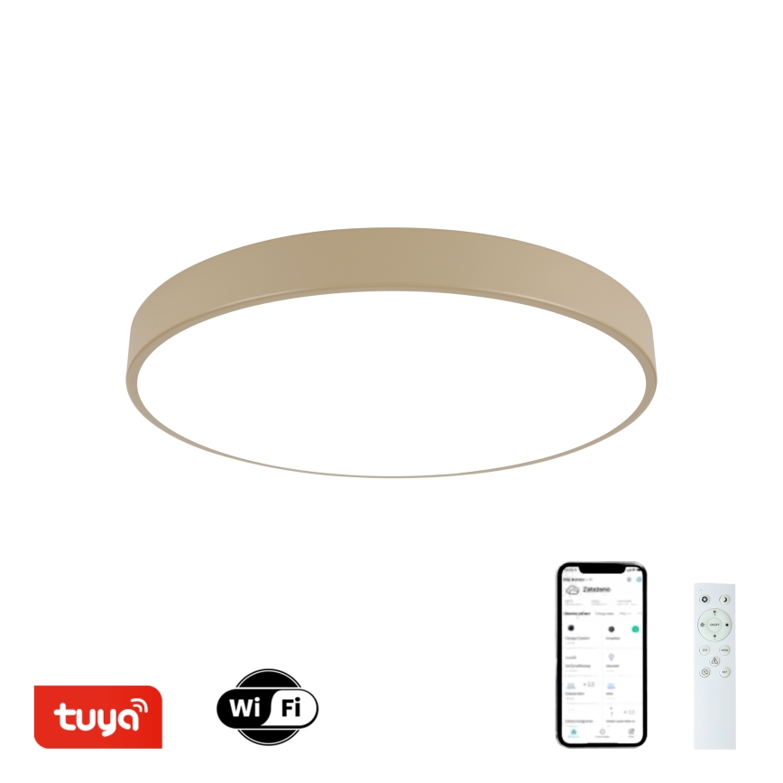 Brilagi - LED димируемо таванно осветително тяло POOL SMART LED/60W/230V 3000-6000K Ø 50 см Wi-Fi Tuya бежово + дистанционно управление