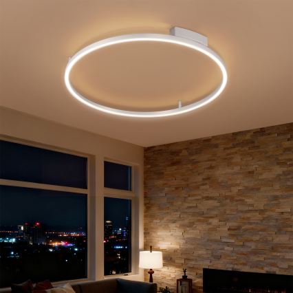 Brilagi - LED плафон PORTOFINO с възможност за димиране LED/60W/230V 3000-6000K Ø 80 см, сребрист + дистанционно управление