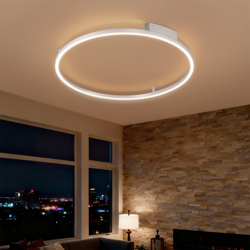 Brilagi - LED плафон PORTOFINO с възможност за димиране LED/60W/230V 3000-6000K Ø 80 см, сребрист + дистанционно управление