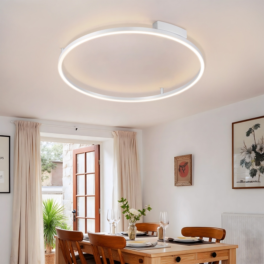 Brilagi - LED плафон PORTOFINO с възможност за димиране LED/60W/230V 3000-6000K Ø 80 см, сребрист + дистанционно управление