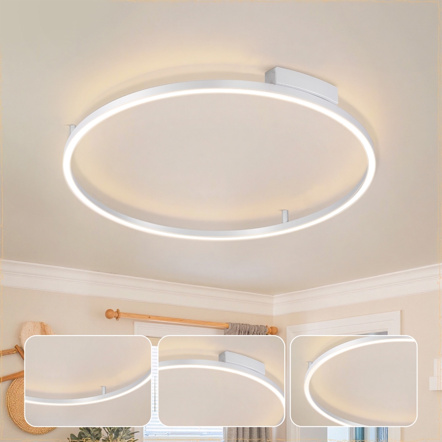 Brilagi - LED плафон PORTOFINO с възможност за димиране LED/60W/230V 3000-6000K Ø 80 см, сребрист + дистанционно управление