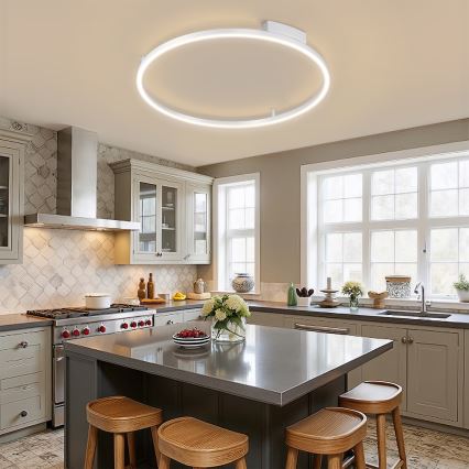 Brilagi - LED плафон PORTOFINO с възможност за димиране LED/60W/230V 3000-6000K Ø 80 см, сребрист + дистанционно управление