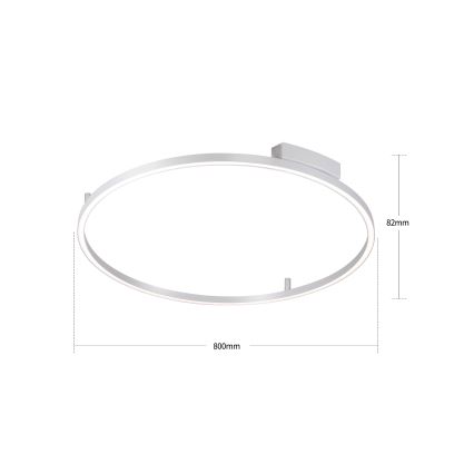 Brilagi - LED плафон PORTOFINO с възможност за димиране LED/60W/230V 3000-6000K Ø 80 см, сребрист + дистанционно управление