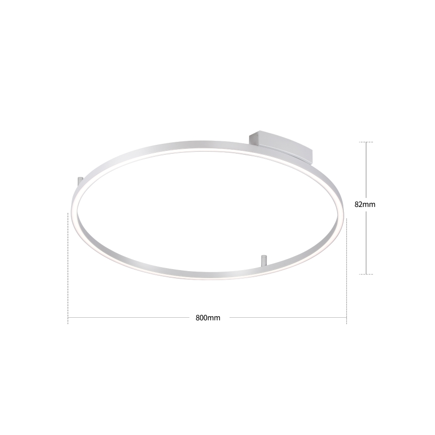 Brilagi - LED плафон PORTOFINO с възможност за димиране LED/60W/230V 3000-6000K Ø 80 см, сребрист + дистанционно управление