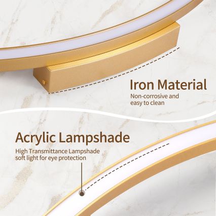 Brilagi - Димируемо LED таванно осветително тяло PORTOFINO LED/60W/230V 3000-6000K Ø 80 см златно + дистанционно управление