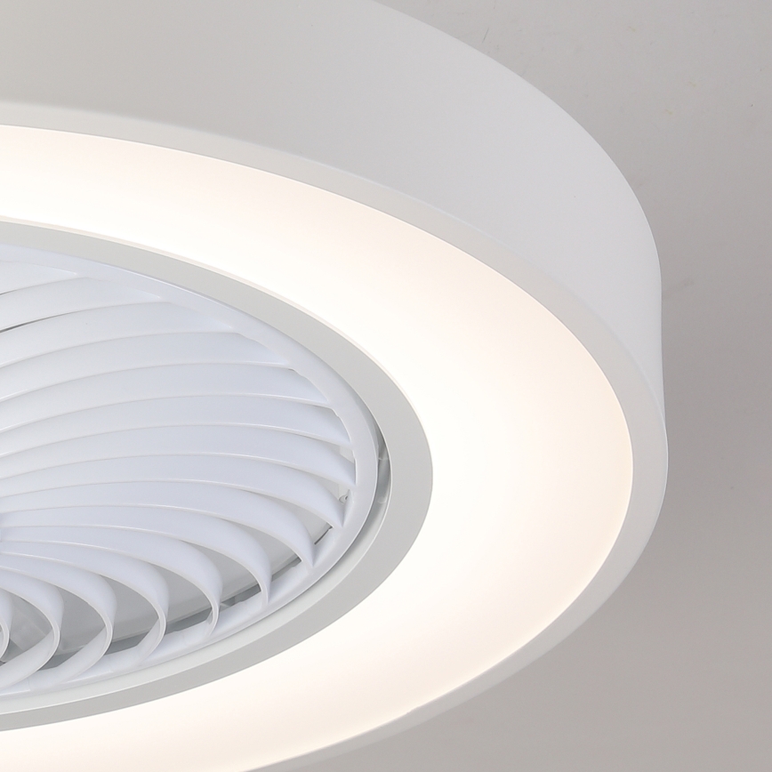 Brilagi - Димируемо LED таванно осветително тяло с вентилатор LED/30W/230V 3000–6500K, диаметър 50 см, бяло + дистанционно управление