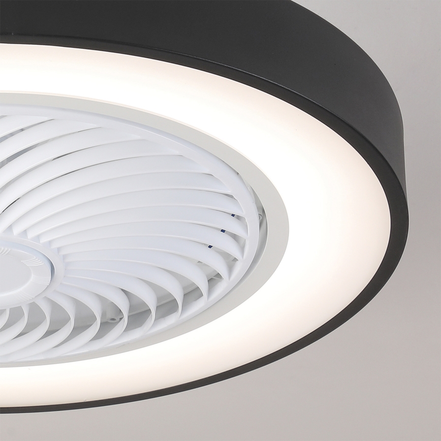 Brilagi - Димируемо LED таванно осветително тяло с вентилатор LED/30W/230V 3000–6500K Ø 50 см черно + дистанционно управление
