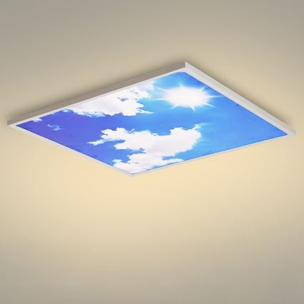 Brilagi - LED Димируемо таванно осветително тяло SLIMFRAME LED/58W/230V 60x60 cm 3000-6000K сребристо/синьо + дистанционно управление