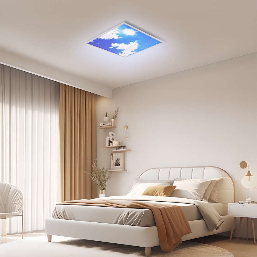 Brilagi - димируемо LED таванно осветително тяло SLIMFRAME SKY LED/58W/230V 60x60 cm 3000-6000K сребристо/синьо + дистанционно управление