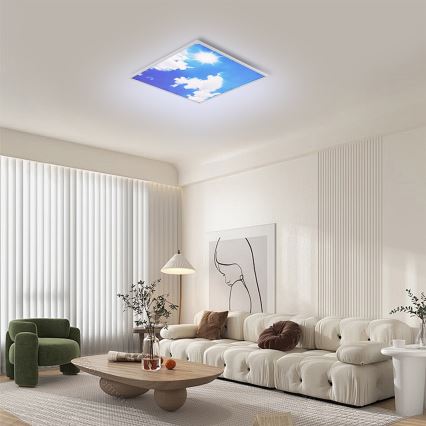 Brilagi - димируемо LED таванно осветително тяло SLIMFRAME SKY LED/58W/230V 60x60 cm 3000-6000K сребристо/синьо + дистанционно управление