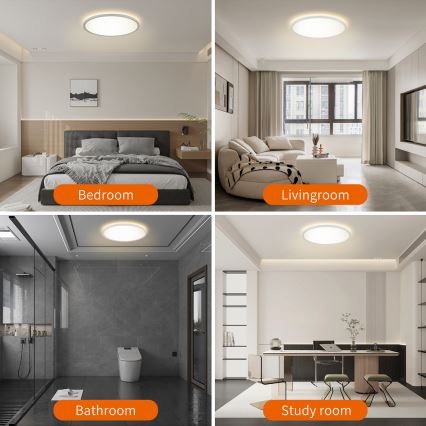 Brilagi - LED регулируемо таванно осветително тяло ULTRA SLIM LED/18W/230V 2700-6500K диаметър 30 см бяло + дистанционно управление