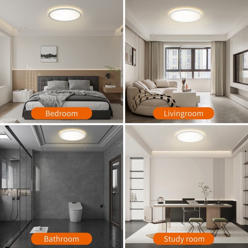 Brilagi - LED регулируемо таванно осветително тяло ULTRA SLIM LED/18W/230V 2700-6500K диаметър 30 см бяло + дистанционно управление