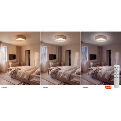 Brilagi - Димируемо LED таванно осветително тяло VELVET SMARTIX STARS LED/36W/230V 3000-6000K диам. 55 см бежово Wi-Fi Tuya Beacon + дистанционно управление