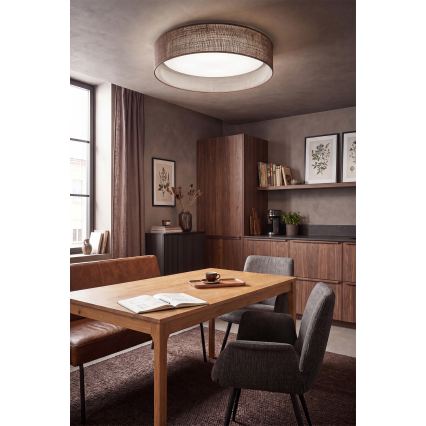 Brilagi - димируема LED таванна лампа VELVET SMARTIX LED/36W/230V 3000-6000K Ø 55 см кафява Wi-Fi Tuya Beacon + дистанционно управление