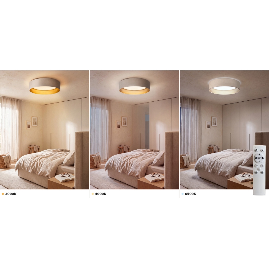 Brilagi - LED димируемо таванно осветително тяло VELVET SMART VARI LED/24W/230V 3000-6500K Ø45 см крем/злато + дистанционно управление