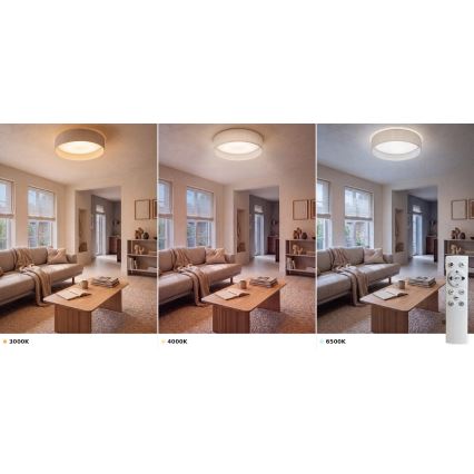 Brilagi - LED димируемо таванно осветително тяло VELVET SMART VARI LED/24W/230V 3000-6500K Ø 45 см кремаво + дистанционно управление
