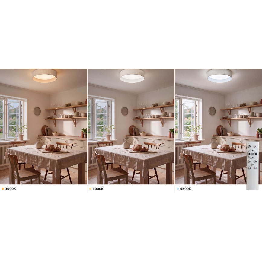 Brilagi - LED димируемо таванно осветително тяло VELVET SMART VARI LED/36W/230V 3000-6500K Ø 55 cm бяло + дистанционно управление