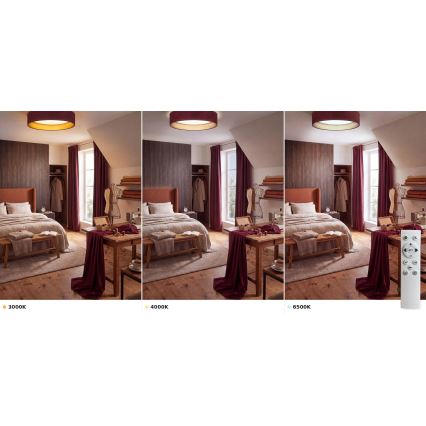 Brilagi - Димируема LED таванна лампа VELVET SMART VARI LED/36W/230V 3000–6500K Ø 55 см бордо/златисто + дистанционно управление