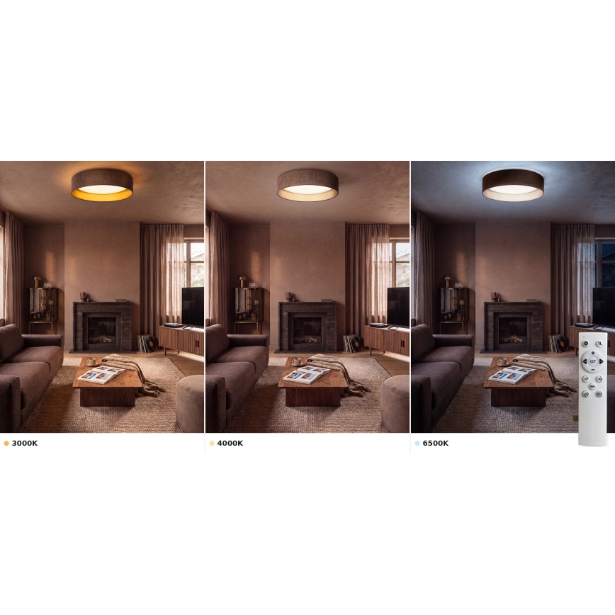 Brilagi - LED димируемо таванно осветително тяло VELVET SMART VARI LED/36W/230V 3000-6500K Ø 55 см кафяв/златист + дистанционно управление