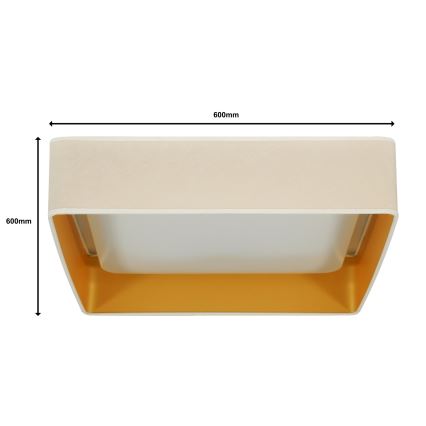 Brilagi - LED димируемо таванно осветително тяло VELVET SQUARE SMART LED/36W/230V 60x60 см 2700-6500K Wi-Fi Tuya + дистанционно управление кремаво