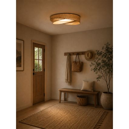 BRILAGI - димируемо LED таванно осветително тяло VELVET TWIST LED/36W/230V 3000-6000K Ø 65 см Wi-Fi Tuya Beacon бежово + дистанционно управление
